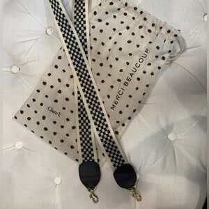 Clare V Black and Cream Strap